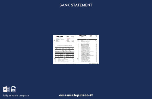 modello di pagine di parole di estratto conto IBC USA in stile verificato