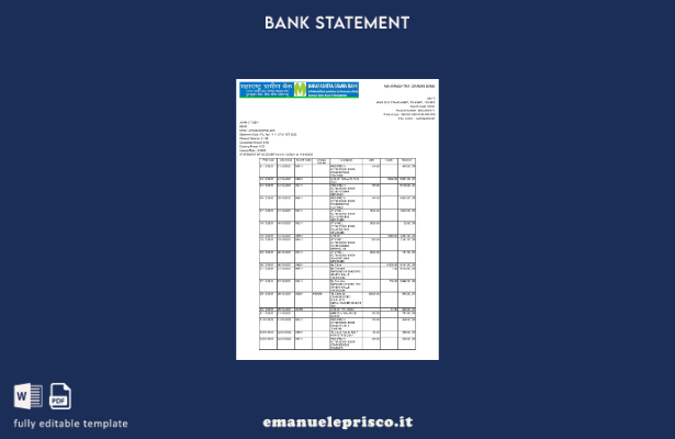 modello di pagine di parole di estratto conto bancario India Maharashtra in stil