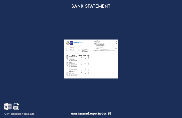 modello di pagine di parole di estratto conto bancario India RMGB in stile verif