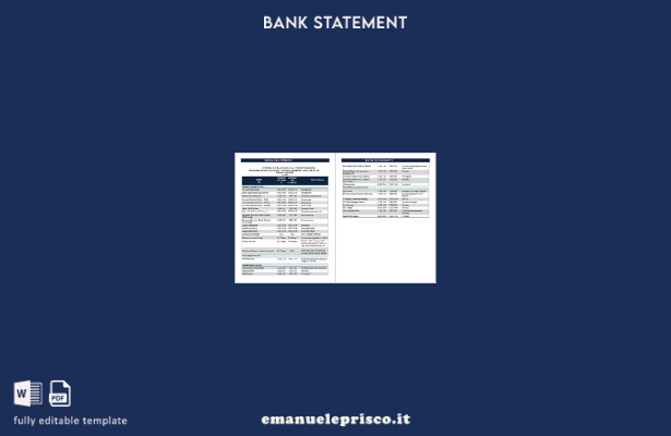 modello di pagine di parole di estratto conto bancario USA JPMorgan Chase in sti