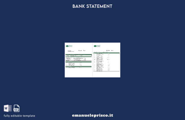 modello di pagine di parole di estratto conto bancario USA Peoples Bank Midwest