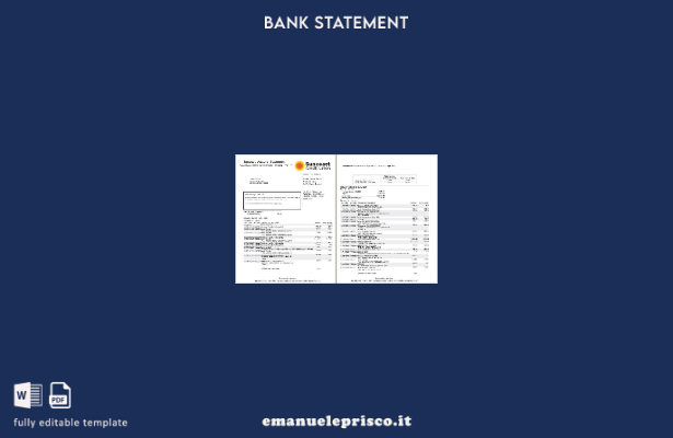 modello di pagine di parole di estratto conto bancario USA Suncoast in stile v 1