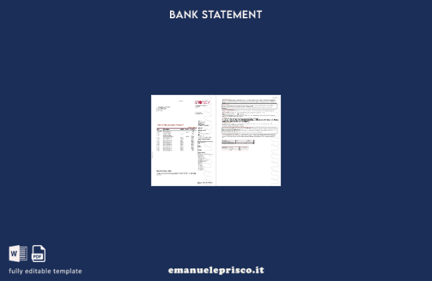 modello di pagine di parole di estratto conto bancario Virgin Money del Regno 1
