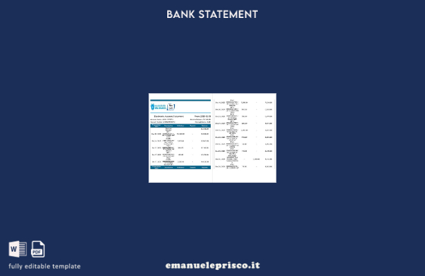 modello di pagine di parole di estratto conto elettronico Nepal SBI Bank in stil
