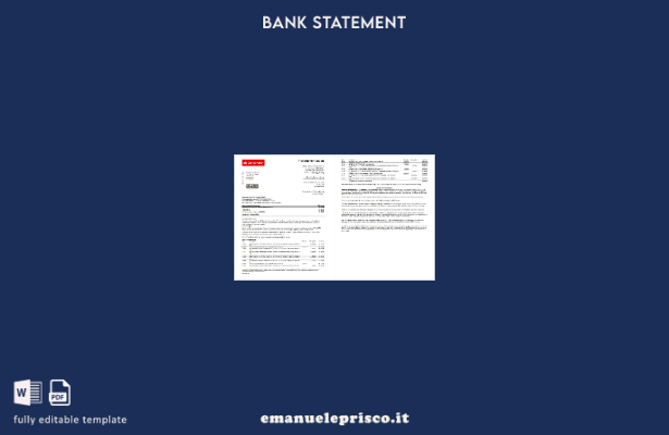 modello di parola (pagine) di estratto conto bancario di Santander in stile veri
