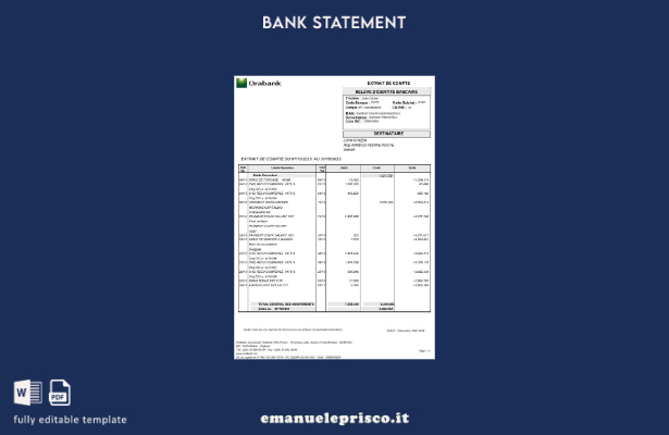 modello di parola di dichiarazione Togo Orabank stile verificato