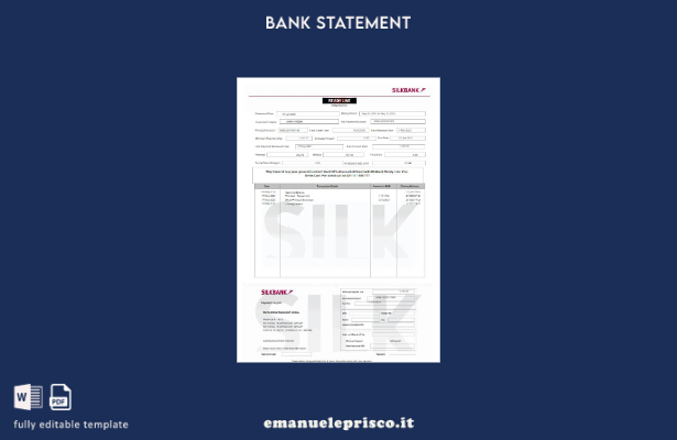 modello di parola di dichiarazione di Pakistan Silkbank stile verificato