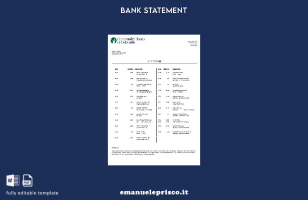 modello di parola di dichiarazione di stile verificato USA Community Banks of Co