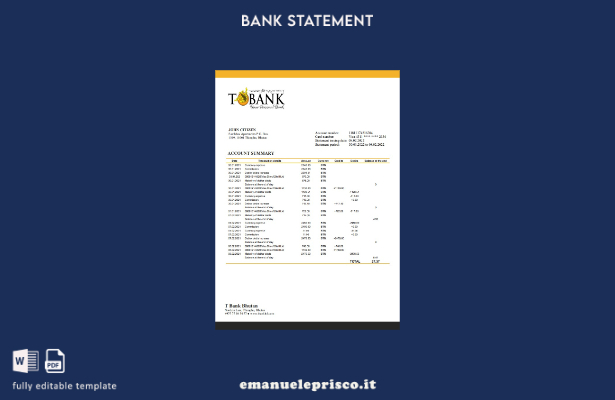 modello di parola di estratto conto bancario Bhutan T stile verificato