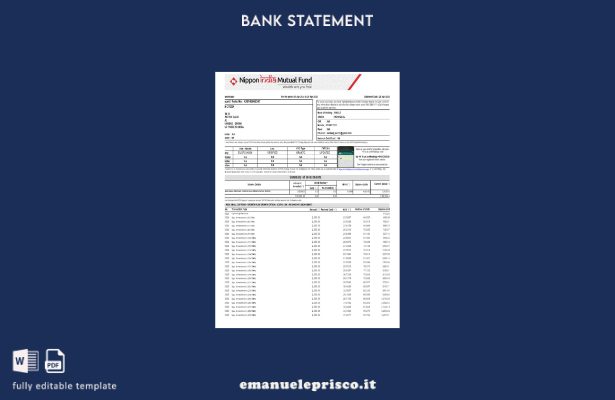 modello di parola di estratto conto bancario India Nippon stile verificato