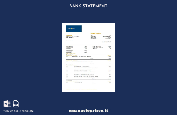 modello di parola di estratto conto bancario Laos LCNB stile verificato