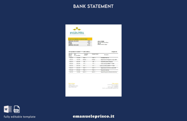 modello di parola di estratto conto bancario Nepal Kumari stile verificato