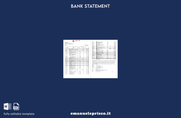 modello di parola di estratto conto bancario stile verificato India Axis
