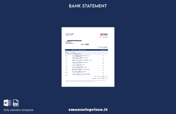modello di parola di prova di dichiarazione di indirizzo della banca DBS tailand