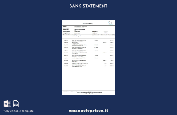 modello di parole di dichiarazione della banca nazionale Fujeirah degli Emirati