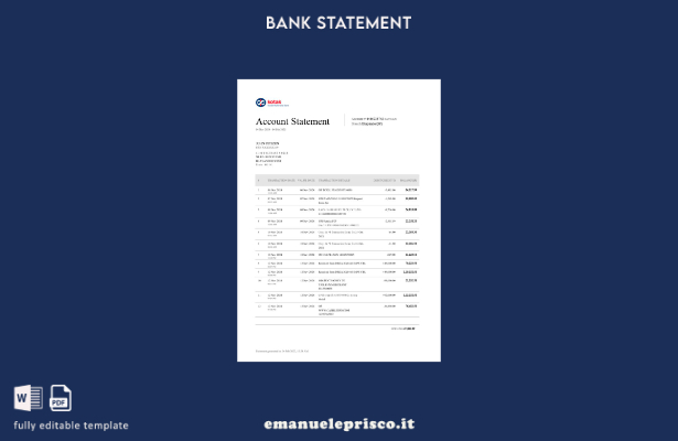 modello di parole di estratto conto bancario India Kotak in stile verificato