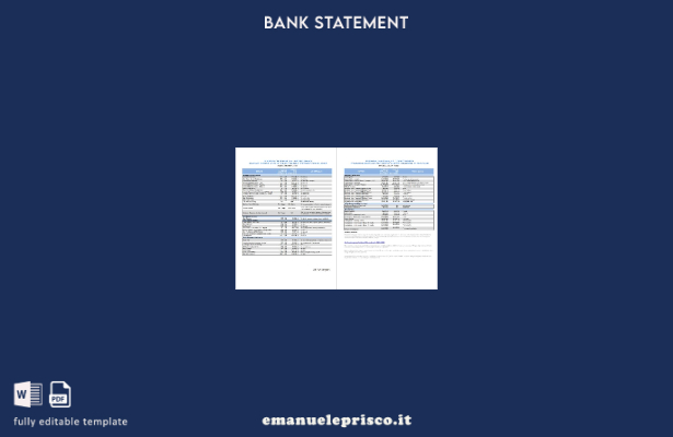 modello di versione delle pagine di parole dell'estratto conto bancario USA JP M