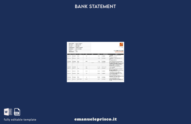 modello di versione word dell'estratto conto Nigeria GTBank in stile verificato