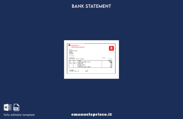 modello excel di estratto conto bancario della cassa di scintilla tedesca in sti