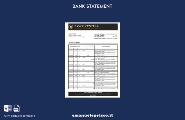 modello excel di estratto conto bancario stile verificato Sao Tome e Principe Ba