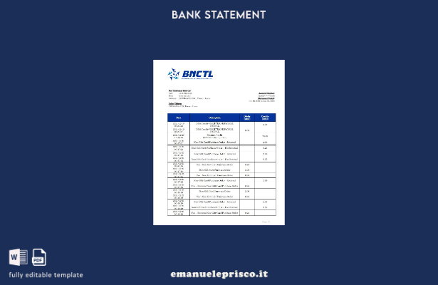 modello verbale di estratto conto bancario BNCTL di Timor Est in stile verificat