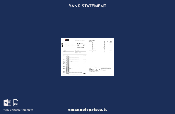 modello word delle pagine dell'estratto conto bancario Australia NAB in stile ve