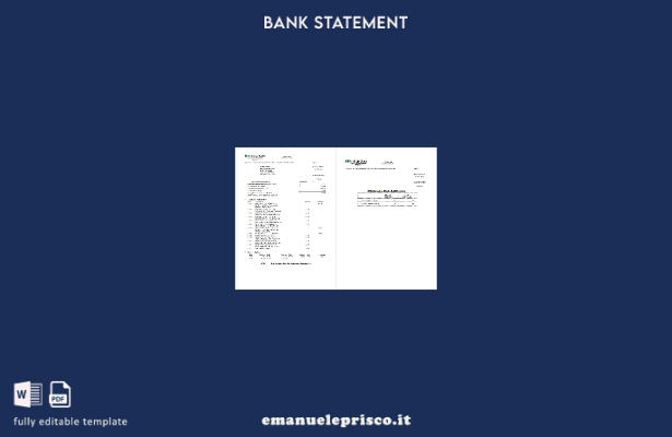 modello word delle pagine dell'estratto conto bancario USA Heritage in stile ver