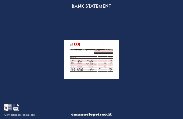 modello word di estratto conto bancario Macedonia TTK in stile verificato