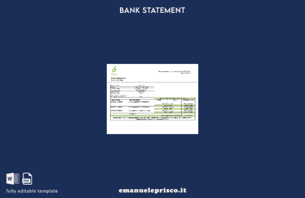 modello word di estratto conto bancario Oman Bank Dhofar in stile verificato