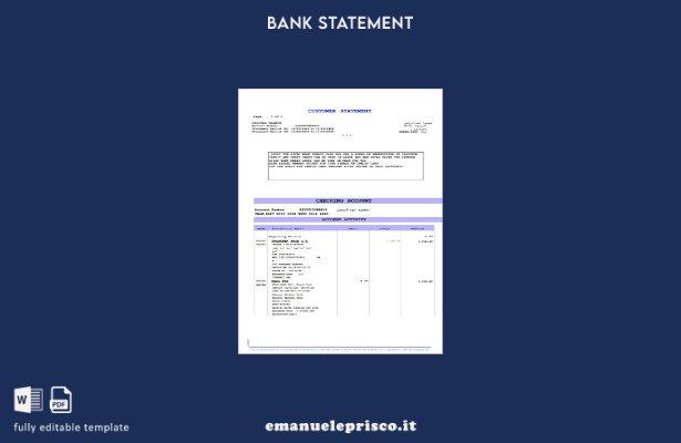 modello word di estratto conto bancario Riyad in stile verificato dell'Arabia Sa