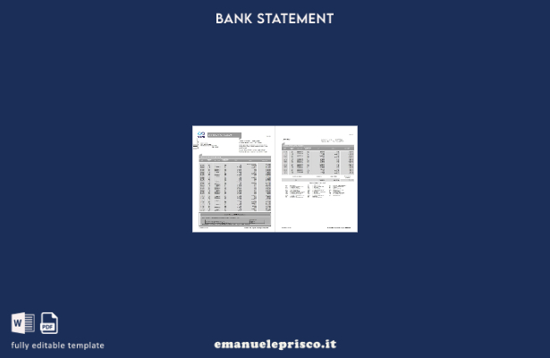 modello word di estratto conto bancario UCPB delle Filippine in stile verificato
