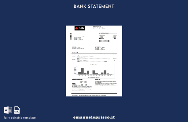 modello word di estratto conto bancario USA NAB in stile verificato