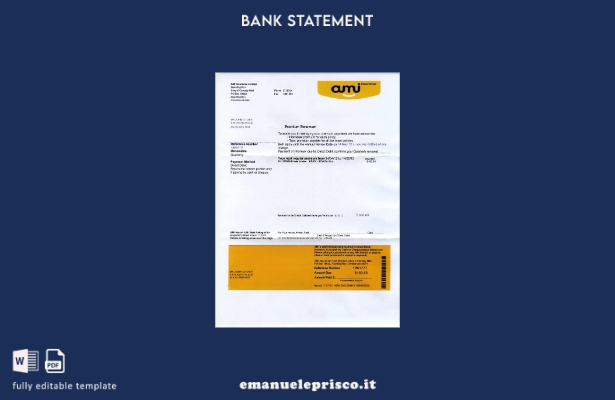 modello word di estratto conto bancario con prova di indirizzo AMI della Nuova Z