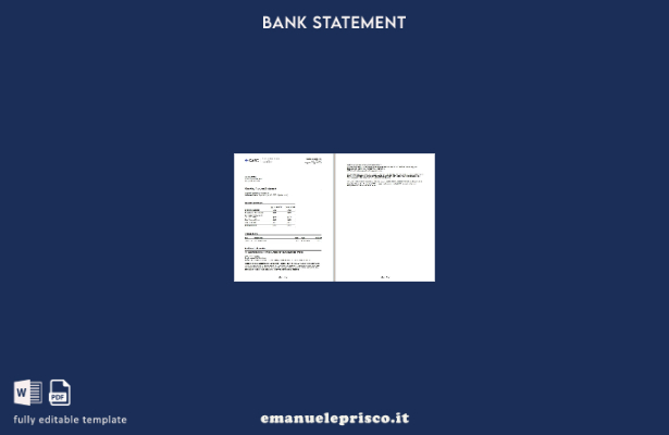 modello word di estratto conto bancario premium USA TX Card in stile verificato