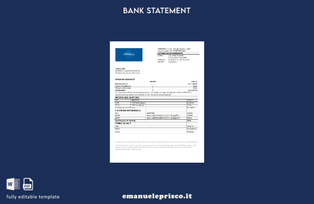 modello word di estratto conto bancario stile verificato Cabo Verde Banco Inter