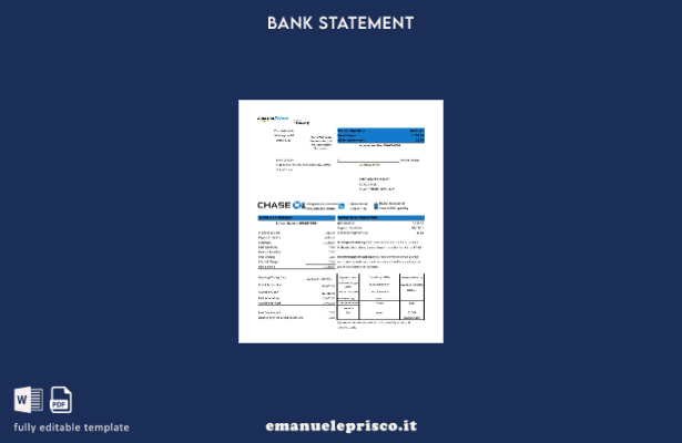 modello word di estratto conto della carta di credito USA Chase in stile verific