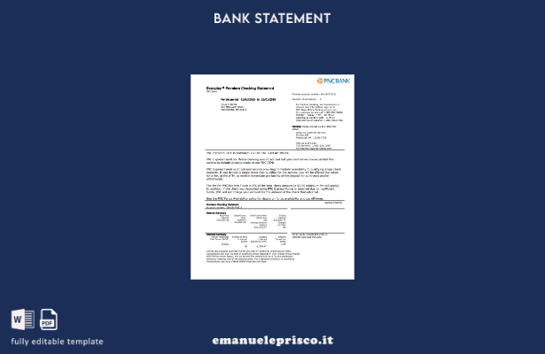 modello word di prova dell'indirizzo della banca PNC USA in stile verificato