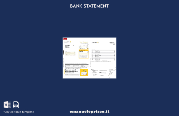 stile verificato Estratto conto bancario del Commonwealth australiano, modello d