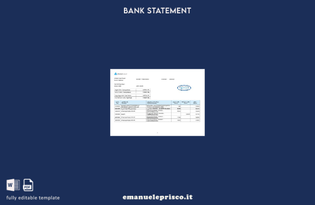 stile verificato Modello di estratto conto bancario Georgia TBC Modello Word e P