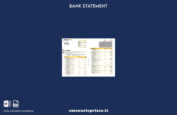 stile verificato Modello di pagine di estratto conto bancario del Commonwealth a