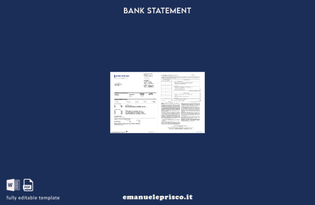stile verificato Modello di pagine di parole dell'estratto conto bancario di con