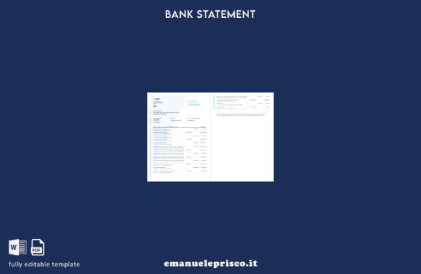 stile verificato Modello di pagine di parole di estratto conto bancario belga