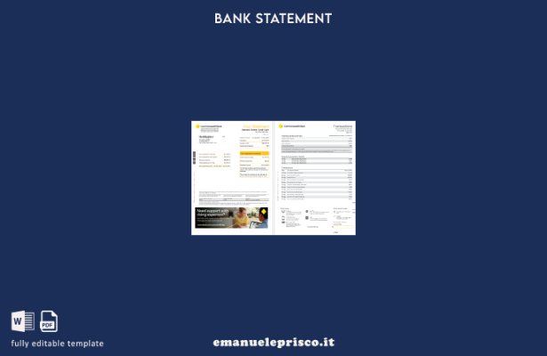 stile verificato Modello word dell'estratto conto della carta di credito della b