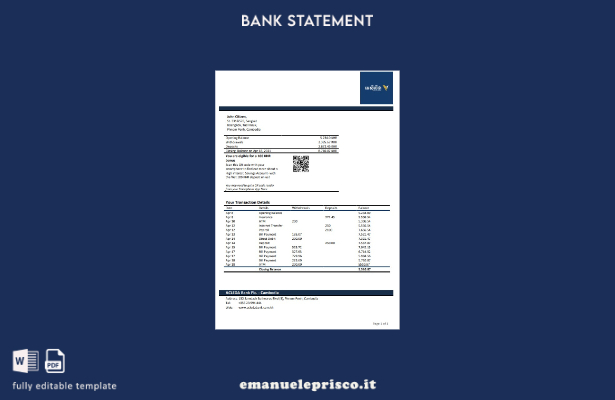 stile verificato Modello word di estratto conto bancario Cambogia Acleda