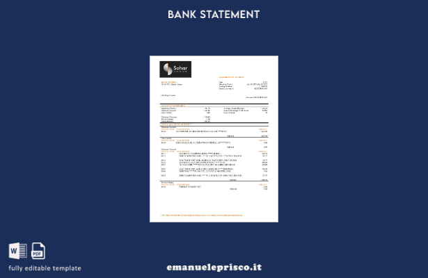 stile verificato Modello word di estratto conto bancario internazionale Oman Soh