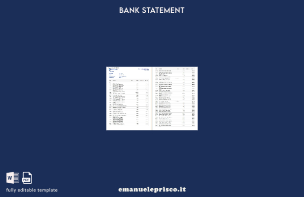 stile verificato Modello word di estratto conto standard del Sud Africa