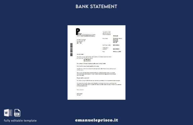 stile verificato Regno Unito Modello word di prova dell'indirizzo della banca Pe