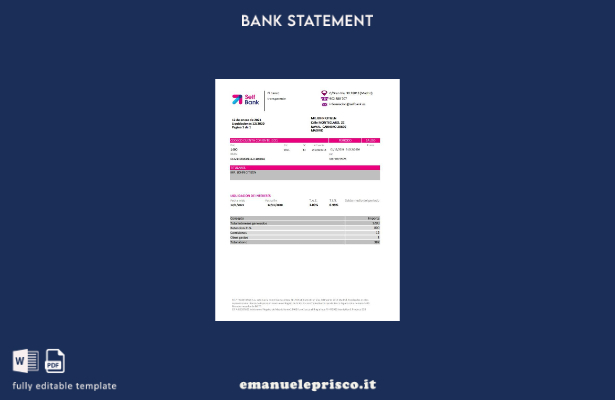 stile verificato Spagna Modello Excel di estratto conto bancario autonomo