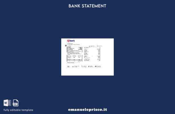 stile verificato USA Modello di pagine di parole dell'estratto conto della carta