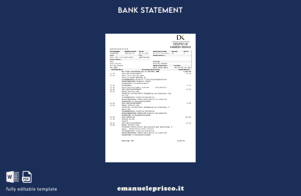 stile verificato modello Germania Deutsche Handelbank